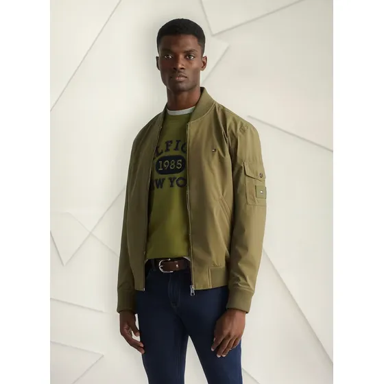 Chaqueta Bomber Ligera Hombre Verde Tommy Hilfiger