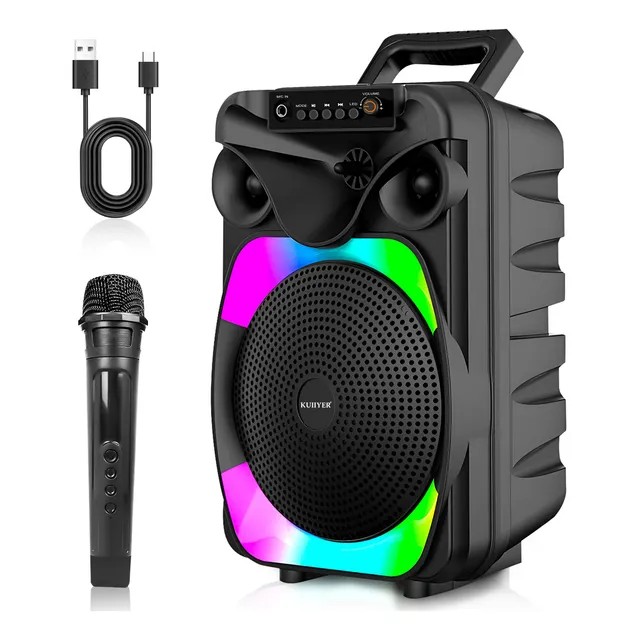 Kuiiyer Rgb Profesional Luetooth Bocinas Con Micrófono, Altavoz Portátil Admite Entrada Tf Y Usb, Para Teléfonos Móviles, Televisión, iPad Tabletas Y Pc