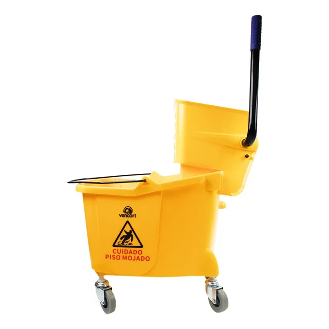 Cubeta De Carrito Con Exprimidor 36 Litros Color Amarillo