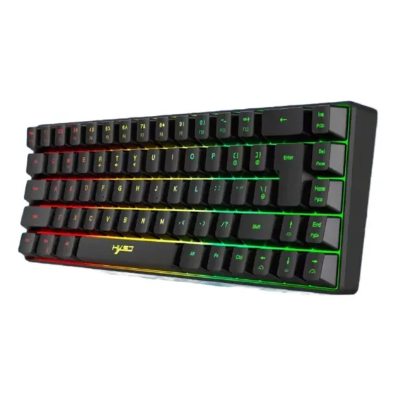 Teclado Hxsj V200 Qwerty Com Rgb Preto Inglês Us