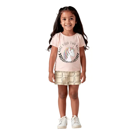 Conjunto Infantil Verão Menina Unicórnio Iaia