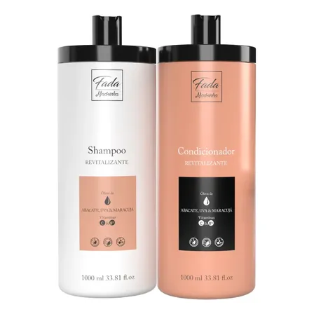 Kit Fada Madrinha Revitalizante Vitamina C Shampoo e Condicionador 2x1L Nutrição Restauração Capilar