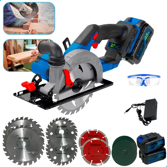 Serra Circular Profissional 2 Baterias 48v Motor Brushless