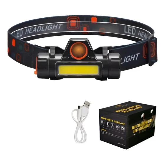 Linterna Minera Vincha Usb Recargable 2 Luces Led Camping