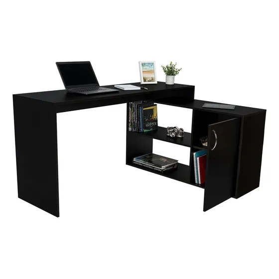 Escritorio RTA Muebles Axis aglomerado de 116.5cm x 76.5cm x 151.5cm wengue Melamínico