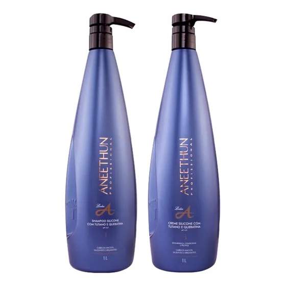 Kit Linha A Shampoo E Creme De Silicone 1l - Aneethun