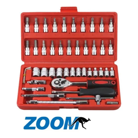 Juego Set Rachet 1/4 46 Pzs Dados Milímetros Destornillador