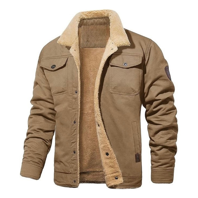 Jaqueta Forrada Sherpa Flanelada Sherpa Brim Sarja Jaqueta Forrada Sherpa Flanelada Sherpa Brim Sarja