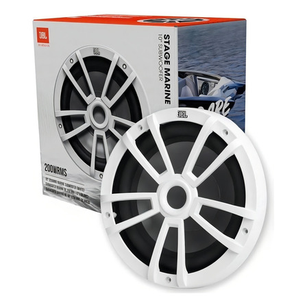 Subwoofer Jbl Marine 200w 10 Polegada Resistente Água 4 Ohms Cor Branco Subwoofer Jbl Marine 200w 10 Polegada Resistente Água 4 Ohms Cor Branco