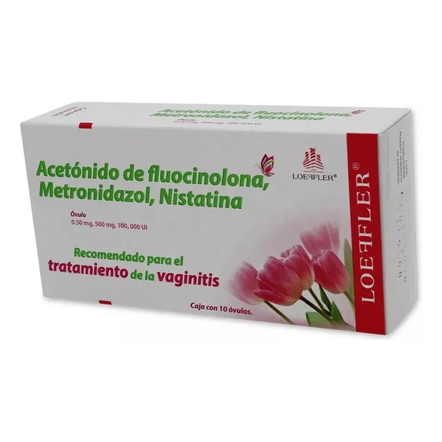Gynoffler-v Fluocinolona/metronidazol/nistatina 10 Óvulos