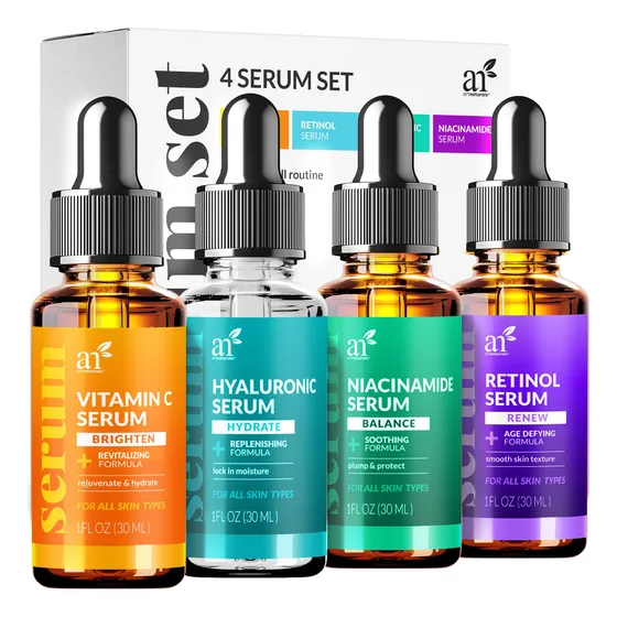 Set De 4 Sueros Vitamina C Antienvejecimiento E Hidratantes