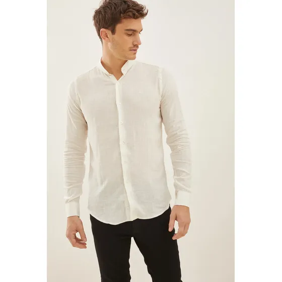 Camisa Para Hombre De Cuello Mao Marbella De Airborn