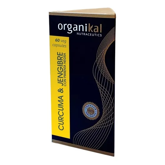 Jengibre Cúrcuma Organikal 100% Natural 60 Cápsulas