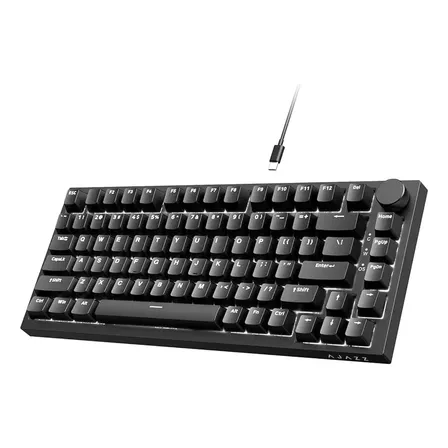 Teclado Mecânico Ajazz Ak820 75% Hot Swappable Retroiluminado Preto