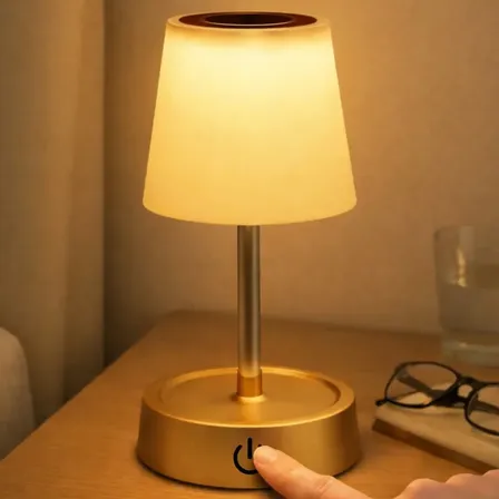 Luminária de Mesa LED Recarregável com Toque, Abajur Ajustável para Cabeceira e Escritório