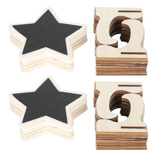 Juego De 2 Minipizarras De Madera Signs Con Forma De Estrell Juego De 2 Minipizarras De Madera Signs Con Forma De Estrell