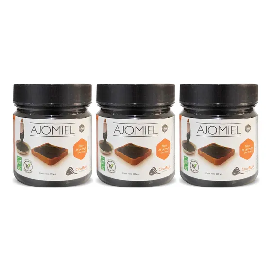 Pasta De Ajo Negro Miel Oro Rubi Organico Untable 200g X3