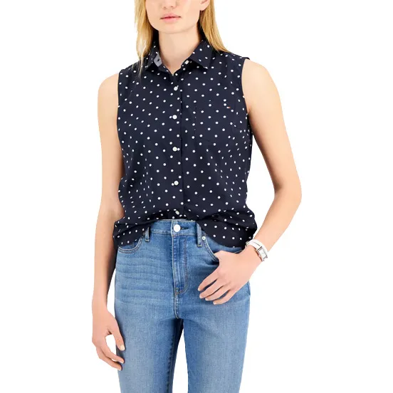 Tommy Hilfiger Blusa Dama Lunares Talla S - 100% Original