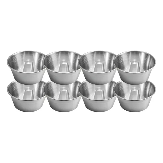 Formas De Pudim 16x8x13 Em Alumínio - Kit Com 8 Peças