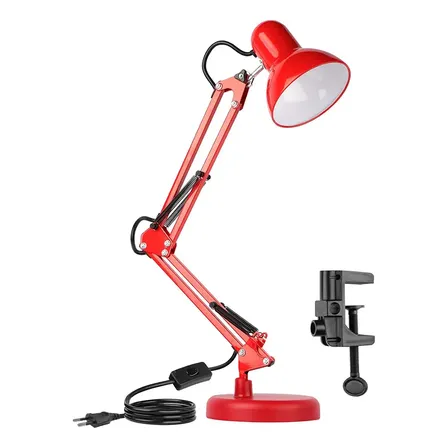 Luminaria De Mesa Articulave,abajur Quarto Com Base 127/220v Vermelho 127/220v