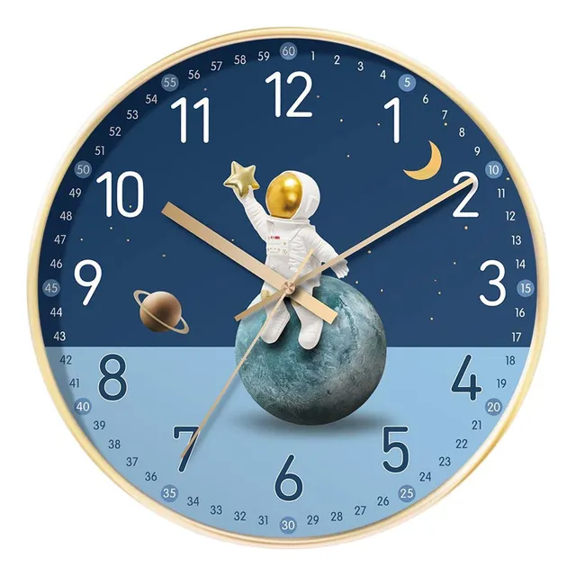 Gralara Reloj Pared Astronauta Redondo Silencioso Tictac 8 