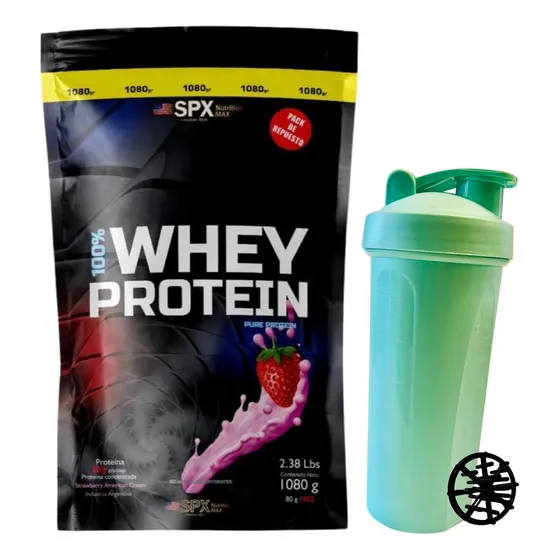  1 Whey Protein Pure 100% Proteína Doy Pack Spx  + Shaker 
