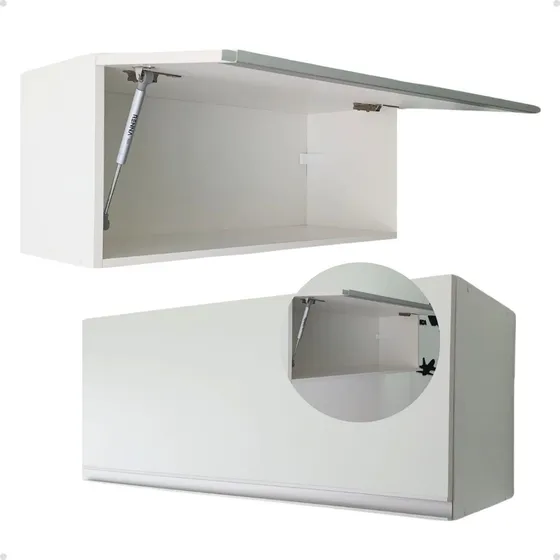 Armário Basculante Aéreo 80cm 1 Porta Mdf De Parede Montado