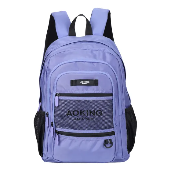 Mochila Impermeable Liceal Escolar Aoking Xn3557-5 Color Lila Diseño de la tela Lisa