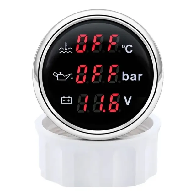 Medidor Digital Temperatura,presión Aceite Y Voltaje 12-24v