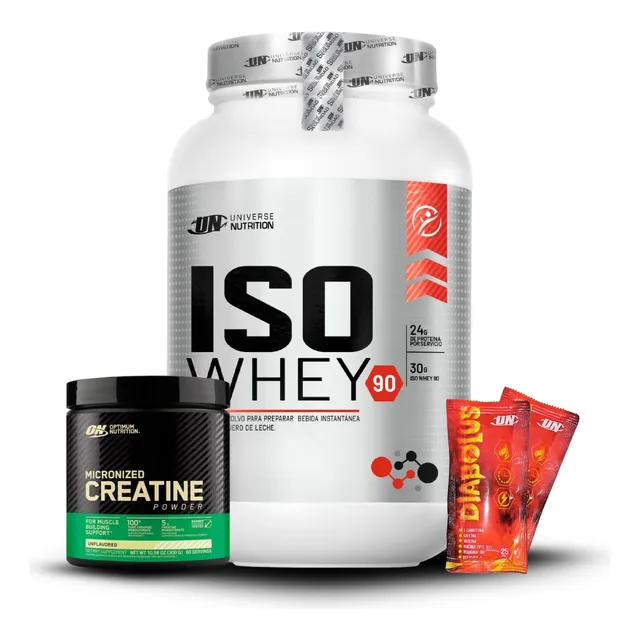 Iso Whey 1.1kg Vainilla+creatina On 300gr+2 Diabolus Universe Nutrition