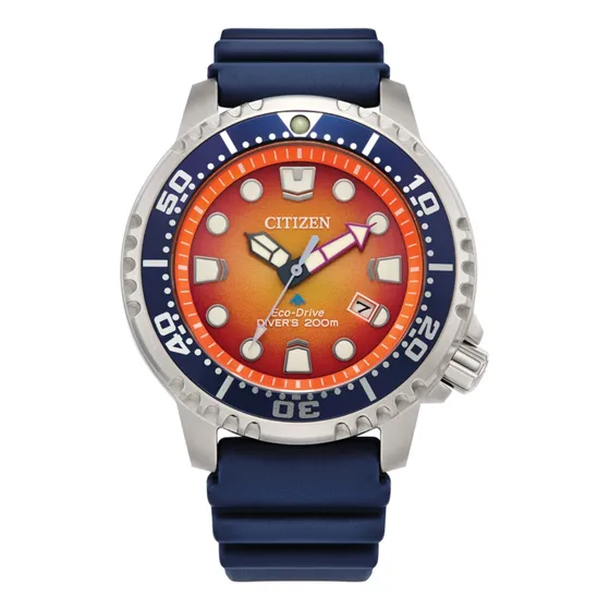 Relógio Citizen Aqualand Marine Laranja  Bn0169-03x Original