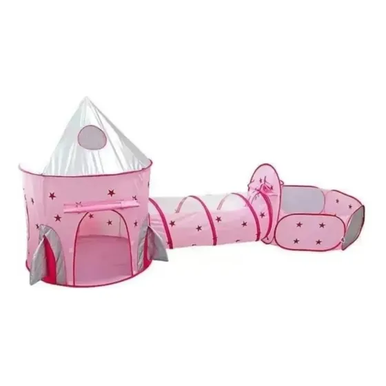 Hermosa carpa infantil Toca Tunnel 3 en 1 rosa