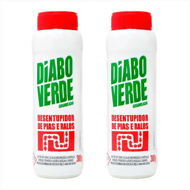 Diabo Verde Granulado 300g Desentupir Canos Pias - Kit 2 Und
