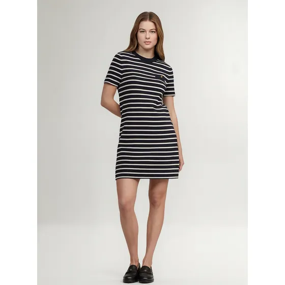 Vestido Con Diseño - Rayas Azul Tommy Hilfiger