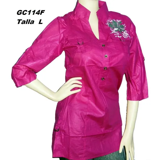 Blusas Talla Plus Grandes Casuales Vestir Camisa Manga 3/4