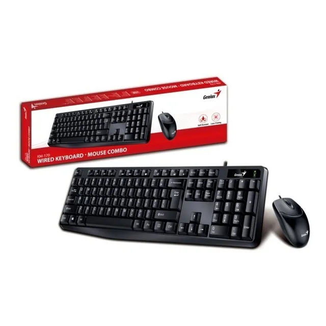 Combo Teclado Y Mouse Usb Genius Km-170 Negro