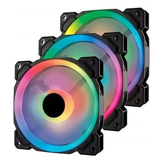 Kit 3 Fanes Perseo Led Argb 120mm Hub 8 Ppuertos Con Control