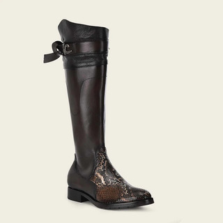 Bota Alta Franco Cuadra Dama Pitón Choco 98tpb Bota Alta Franco Cuadra Dama Pitón Choco 98tpb