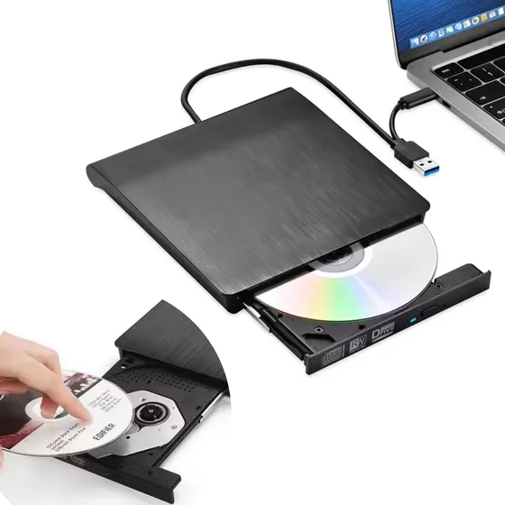 Gravador Cd Dvd Para Computador Note Usb Preto Mac Windows