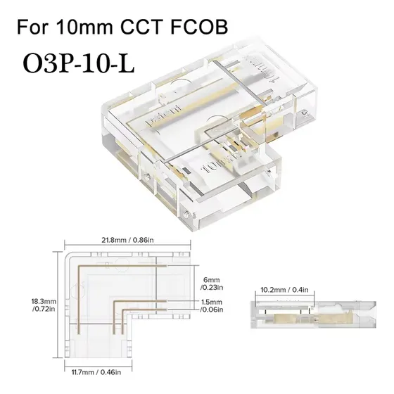 Conector Union L Facil Rapido Cintas Led Cob Ws2811 10mm 5u