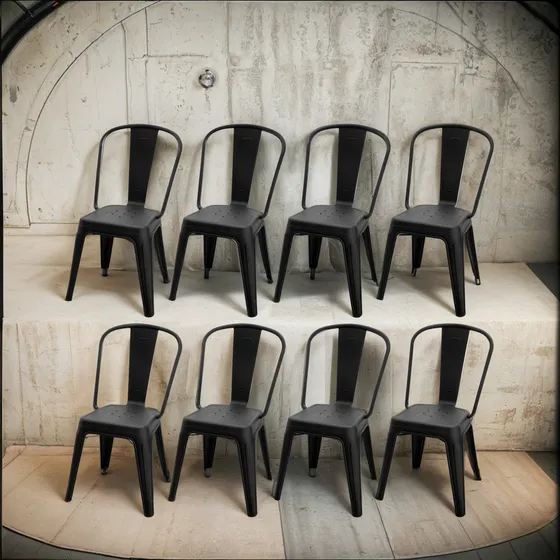 Pack X8 Sillas Tolix Polipropileno Estilo Industrial Baires4