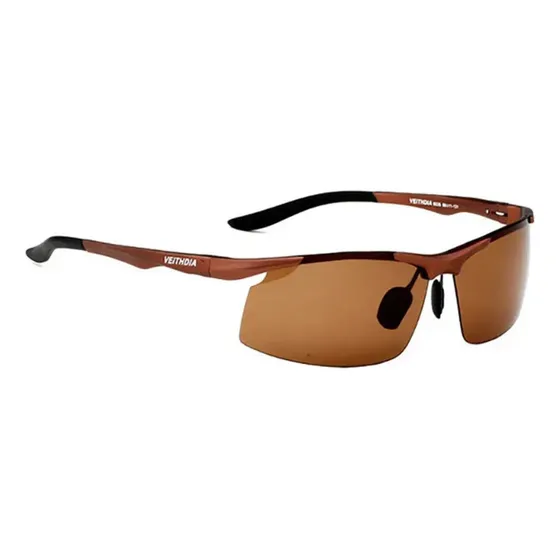 Lentes De Sol Hd Polarizados Veithdia Aluminio Magnesio V6535 Color De La Lente Café Color De La Varilla Cafe, Ideal Para Pesca O Deportes