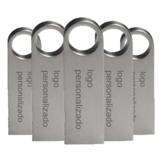 Kit 100 Memorias Usb 16gb Personalizadas Logo Laser Metal /i Color Plateado