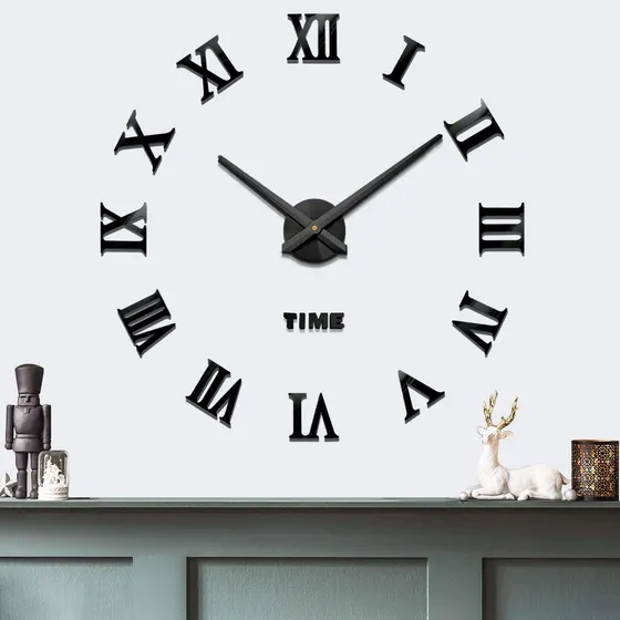 Mintime Reloj Pared Moderno Marco 3d Numero Espejo Para Casa