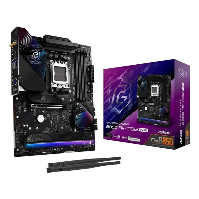 Placa Madre Asrock B850 Riptide Wifi Amd Am5 Color Negro