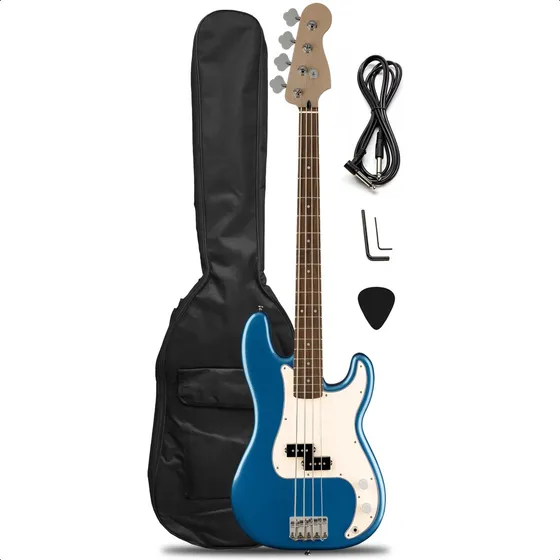 Bajo Electrico Precision 4 Cuerdas Mic Doble Funda Cable Pua