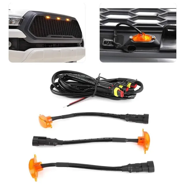 Luz Grade Led Ambar Raptor F250 Ranger Hilux S10 3 Pçs