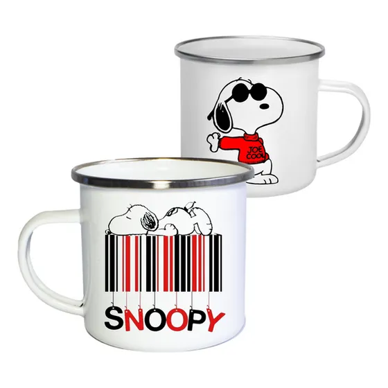 Mug Peltre Snoopy Pocillo  Acero Inoxidable