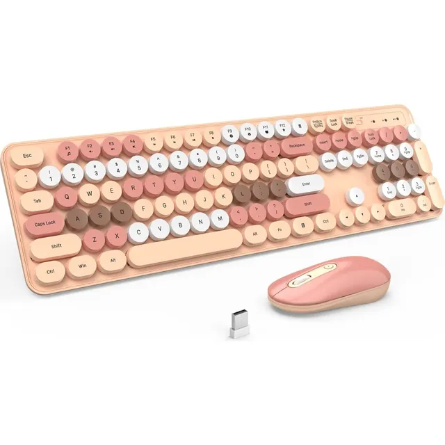 Kit Teclado Y Mouse Numérico Inalámbrico Mac Pc Multicolor