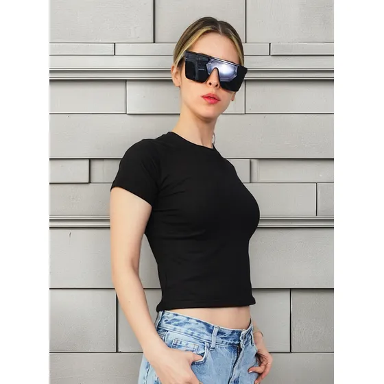 Remera Al Cuerpo Basica Colores Mujer Pupera Tendencia Crop